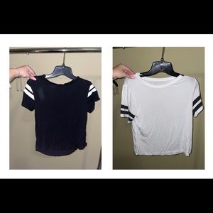 Pack of 2 Soft & Comfy Short Sleeve Shirts With Black Cuffed Shoulder, 2 for $11